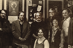 Garry Hesser (left) and Torstenson (third from right) in the Sociology Department group photo from the Augsburgian 1977-78 (Archive photo)